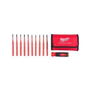 Set surubelnite izolate 10 in 1, PH1 / PH2 / PZ1 / PZ2 / T10 / T15 / T20 / T25 / SL5.5 / SL/PZ2, Milwaukee, cod 4932493657