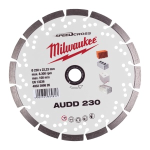 Disc diamantat SPEEDCROSS AUDD, 230x22.23X2.6 mm, Milwaukee, cod 4932399826