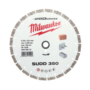 Disc diamantat SPEEDCROSS SUDD, 350x25.4x3.4 mm, Milwaukee, cod 4932492153
