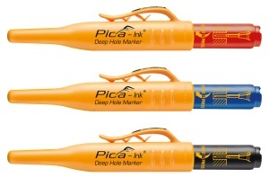 Marker permanent Ink Deep Hole, 1.5 mm, negru / albastru / rosu, PICA