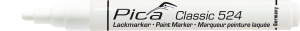 Marker vopsea permanent Classic 524, 2-4 mm, alb / negru / galben / albastru / rosu / verde, PICA
