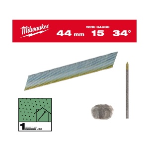 Pachet 2500 cuie finisaj pentru pistol M18 CN15GA, galvanizate, 5G / 34 / 44 mm / G / SC1, Milwaukee, cod 4932492576 - Img 2