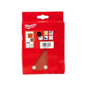 Set 10 foi abrazive pentru slefuitoare dreptunghiulare, dimensiune 115 x 107 mm, granulatie 240, Milwaukee, cod 4932430818 - Img 2