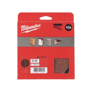 Set 10 foi abrazive pentru slefuitoare orbitale, 6 gauri, diametru 150 mm, granulatie 60, generatia II, Milwaukee,cod 4932492208 - Img 2
