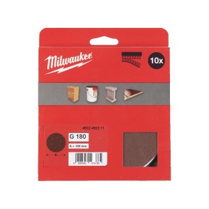Set 10 foi abrazive pentru slefuitoare orbitale, 6 gauri, diametru 150 mm, granulatie 180, Milwaukee, cod 4932492211 - Img 2