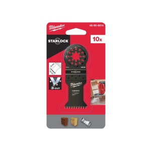 Set 10 panze STARLOCK pentru lemn, cu intrare directa 3C, 35x42 mm, Milwaukee, cod 48906014 - Img 5