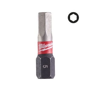 Set 2 Biti HEX pentru surubelnite SHOCKWAVE IMPACT DUTY Hex 5x25 mm Milwaukee, cod 4932430896 - Img 2