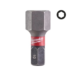 Set 2 biti pentru surubelnite SHOCKWAVE IMPACT DUTY, HEX 10x25 mm, Milwaukee, cod 4932430899