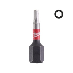 Set 2 biti pentru surubelnite SHOCKWAVE IMPACT DUTY HEX 2.5 mm x 25 mm, Milwaukee, cod 4932430893 - Img 2