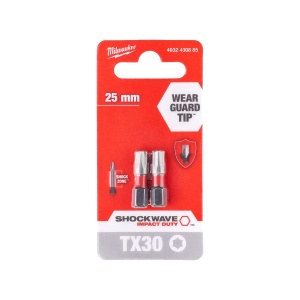 Set 2 biti pentru surubelnite SHOCKWAVE IMPACT DUTY, TX30 x 25 mm, Milwaukee, cod 4932430885 - Img 2
