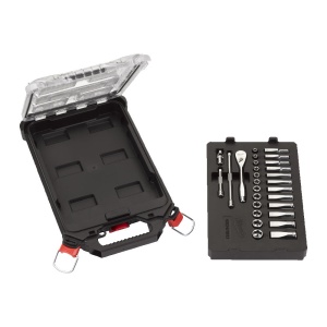 Set 28 antrenor cu clichet 1/4" + chei tubulare metric, organizator PACKOUT, Milwaukee, cod 4932478812