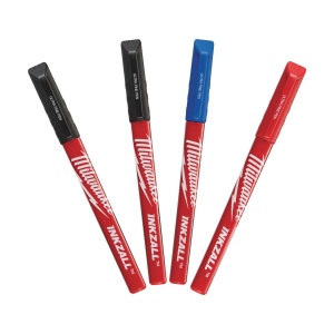 Set 4 markere colorate INKZALL cu varf subtire de 0.6 mm, Milwaukee, cod 48223165 - Img 1