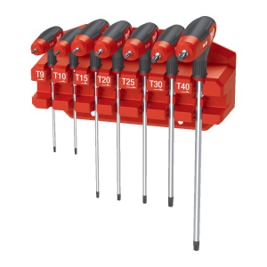 Set 7 chei Torx cu maner in T si suport Milwaukee, cod 4932498690 - Img 2
