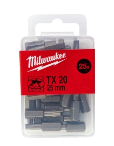 Bit pentru surubelnita TX, TX 10 / 15 / 20 / 25 / 30 / 40, 25 mm, Milwaukee