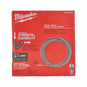 Cablu tip spirala HH + tambur intern, 6 mm x 7.6 m, ICDHD, pentru masinile de desfundat M12 BDC, Milwaukee, cod 48532584 - Img 3
