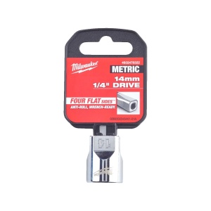 Cap cheie tubulara 1/4'' cu FOUR FLAT, sistem metric, marime 14 mm, lungime 25 mm, Milwaukee, cod 4932478322 - Img 2