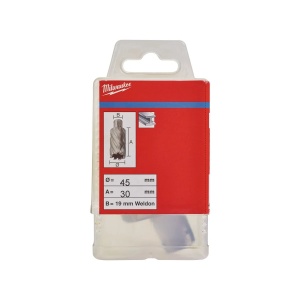 Carota HSS cu prindere Weldon de 19 mm, 45x30 mm, Milwaukee, cod 4932371754 - Img 2