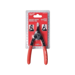 Cleste mediu pentru inele de siguranta, drept, int-ext, unghi vf 18 grade, vf 1.2mm, 154 mm lungime, Milwaukee, cod 4932492490 - Img 2