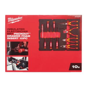 Insertie spuma PACKOUT cu 10 scule izolate pentru electricieni, Milwaukee, cod 4932493637