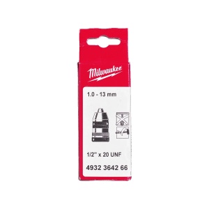 Mandrina industriala fara cheie pentru masini de gaurit cu percutie,1.0 - 13 mm, prindere 1/2"x20, Milwaukee, cod 4932364266 - Img 2