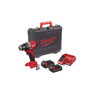 Masina de gaurit cu percutie M18 BLPDRC-202C, compacta, motor fara perii, cuplu 62 Nm, 145 mm, Milwaukee, cod 4933492822