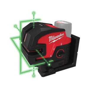 Nivela laser M12 CLL4P-0C cu linie transversala verde cu 4 puncte, max 100 m, Milwaukee, cod 4933479202