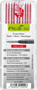 Set 10 mine de rezerva Pica-Dry 4030, alb / albastru / verde / galben / rosu / negru, PICA