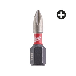 Set 2 Biti PH pentru surubelnite SHOCKWAVE IMPACT DUTY PH1x25 mm Milwaukee, cod 4932430850