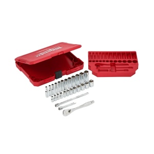 Set 28 chei tubulare sistem metric + antrenor cu clichet 1/4", Milwaukee, cod 4932464943 - Img 4