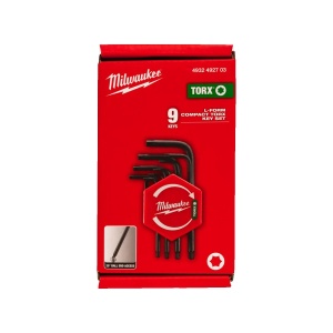 Set 9 imbusuri compacte TORX, forma L, T8, T9, T10, T15, T20, T25, T27, T30, T40, Milwaukee, cod 4932492703 - Img 3