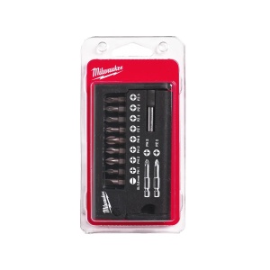 Set compact 12 buc biti SL / PH / PZ pentru surubelnita, prindere 1/4 HEX, caseta 110 x 65 x 15 mm, Milwaukee, cod 4932399513 - Img 2