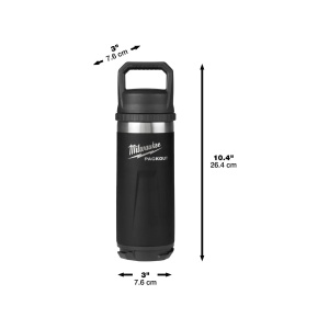 Sticla (termos) neagra PACKOUT cu capac, 710 ml, Milwaukee, cod 4932493466 - Img 3