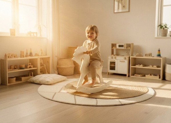 Calut leganator Montessori din lemn stratificat natural - Img 5