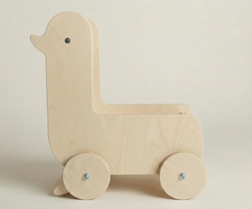 Antemergător din lemn natural, inspirat Montessori – rățușcă, FSC & finisaje sigure EN71-3