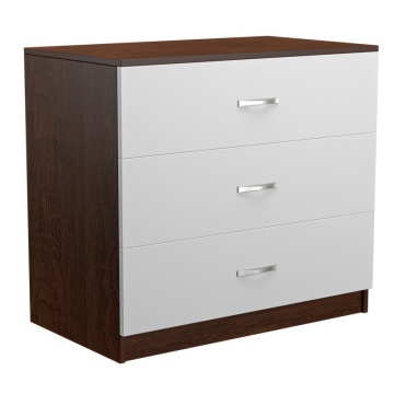 Comoda Serenity cu 3 Sertare, Wenghe/Alb, 90 L x 82 H x 52.5 l cm