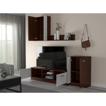 Dormitor Cosmic Wenghe/Alb cu Living si Saltea 160x200 cm - Img 2