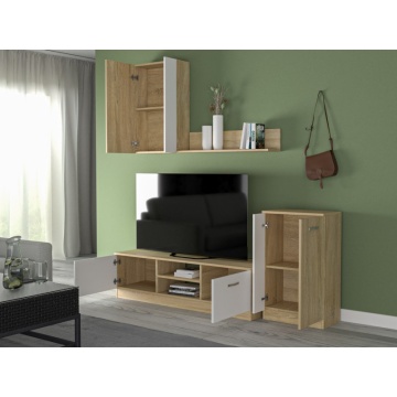 Dormitor Golden Sonoma/Alb cu Living si Saltea 160cmx200cm - Img 2