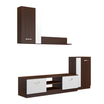Dormitor Cosmic Wenghe/Alb cu Living si Saltea 160x200 cm - Img 3