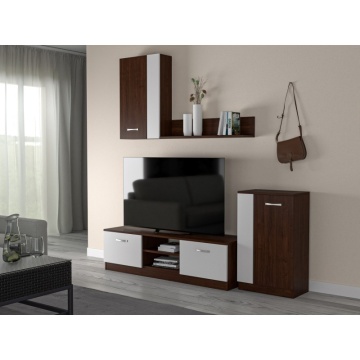 Dormitor Cosmic Wenghe/Alb cu Living si Saltea 160x200 cm - Img 4