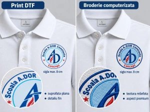 Personalizare textile cu siglă – Print DTF / Broderie computerizată - Img 3