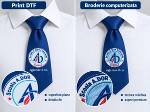 Personalizare textile cu siglă – Print DTF / Broderie computerizată