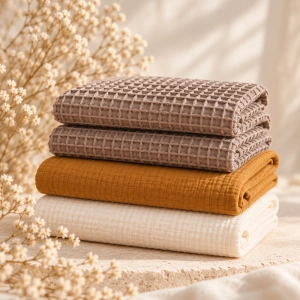 Set A.DOR Baby Organic – 4 piese | Muselină dublă & Waffle - Img 4