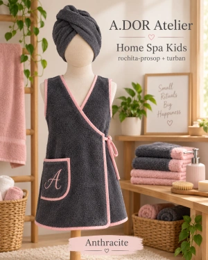 A.DOR Home Spa Kids – Rochiță-prosop petrecută + Turban pentru păr