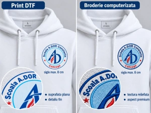Personalizare textile cu siglă – Print DTF / Broderie computerizată - Img 2