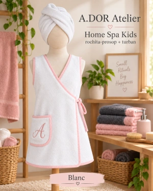 A.DOR Home Spa Kids – Rochiță-prosop petrecută + Turban pentru păr - Img 8