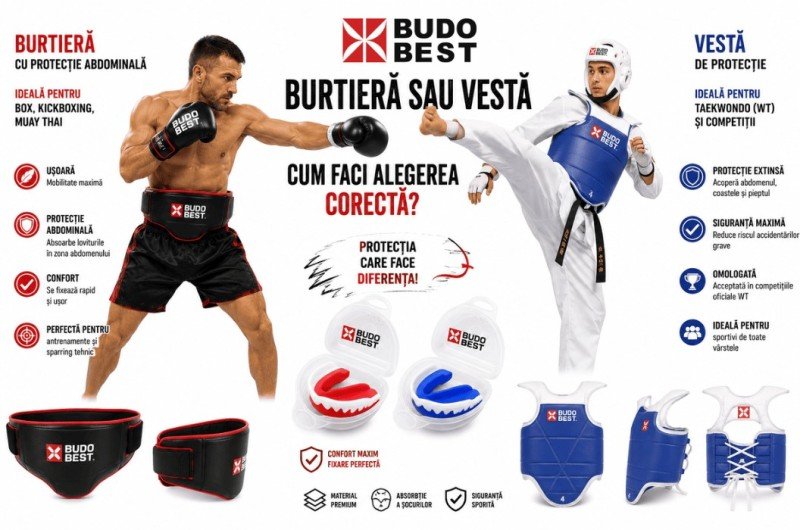 Burtieră cu protecție abdominală sau vestă de protecție: cum faci alegerea corectă?