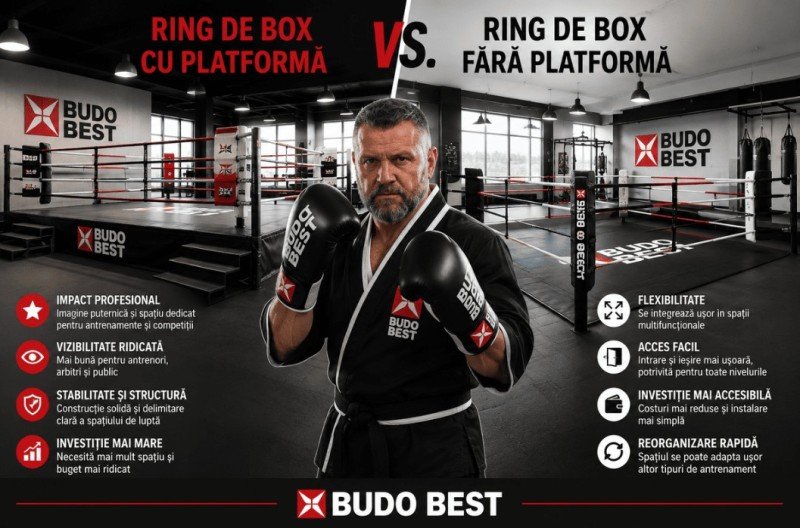 Ring de box fără platformă vs. cu platformă: ce variantă este mai potrivită pentru sala ta?