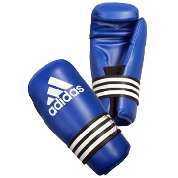 Mănuși adidas semi-contact omologate ITF/WAKO ADIITFG3, roșu sau albastru, din burete și piele artificială, cu efect absorbant al șocurilor – Albastru
