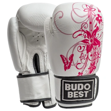 Mănuși de Box Kowa Budo Best | Piele Naturală | Alb & Roz