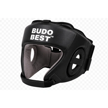 Cască de box Budo Best neagră – vedere laterală cu protecție pentru urechi